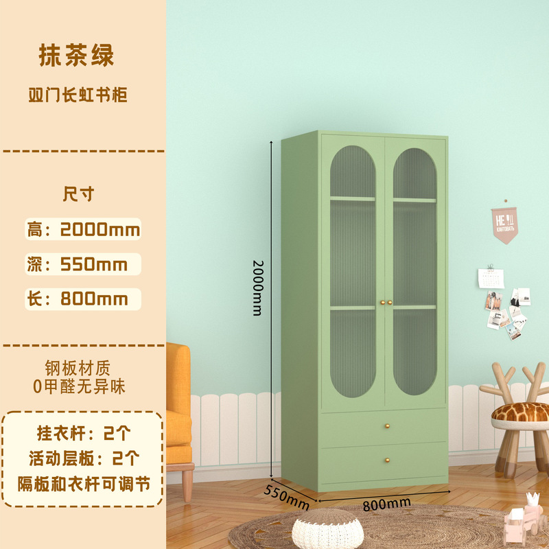 轻法式钢制奶油风衣柜家用卧室环保衣橱多层分区收纳防潮防锈衣柜|undefined