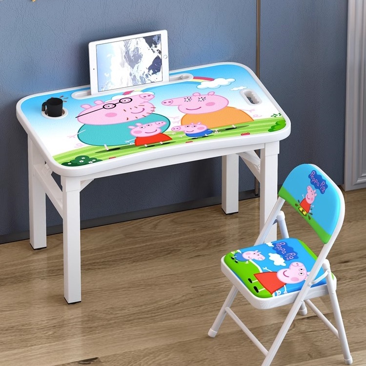 Children's Writing Desk Foldable Student Home Folding Installation-Free Simple Desk Boys and Girls Study Table and Chair Set