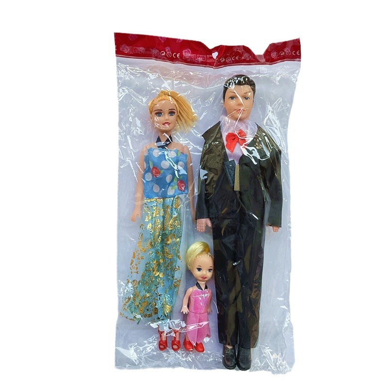 Barato Comercio exterior al por mayor de tres familias bebé OPP bolsa DIY Barbie muñeca niña niños juguete puesto