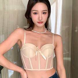 马甲骨衣内衣女薄大胸显小胸聚拢防下垂塑形收副乳法式软钢圈文胸