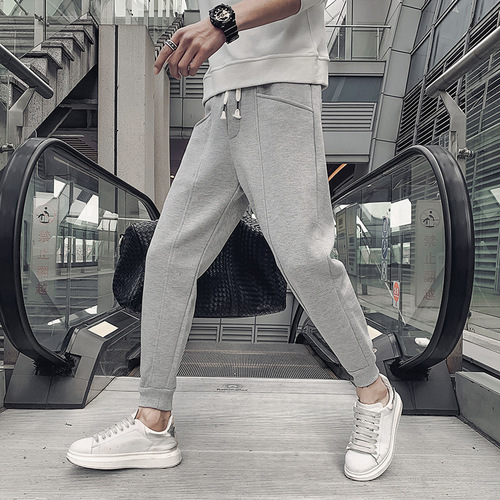 Spring and autumn pants, men's thin fashion brand, slim feet, 9-cent spring and autumn casual harem pants, casual all-matching
