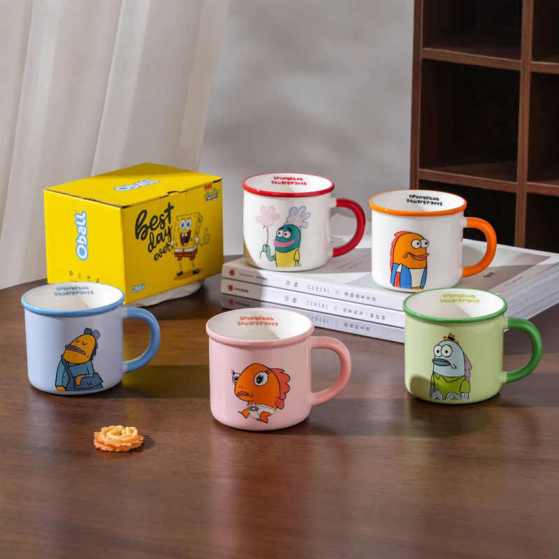 Hermosas tazas de cerámica de alto valor facial tazas de leche para niños tazas de oficina de café tazas de agua para bebés pequeños tazas domésticas