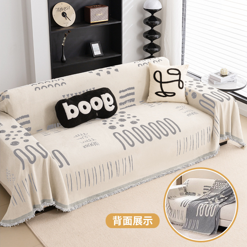Toalla de sofá gruesa con cubierta completa, toalla de sofá simple con cubierta de sofá Schneider, toalla de respaldo antideslizante de cuatro estaciones