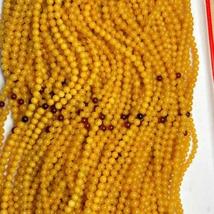 [Raw Amber Beeswax] Primary supply of exquisite old flower wax 108 beads necklace live welfare