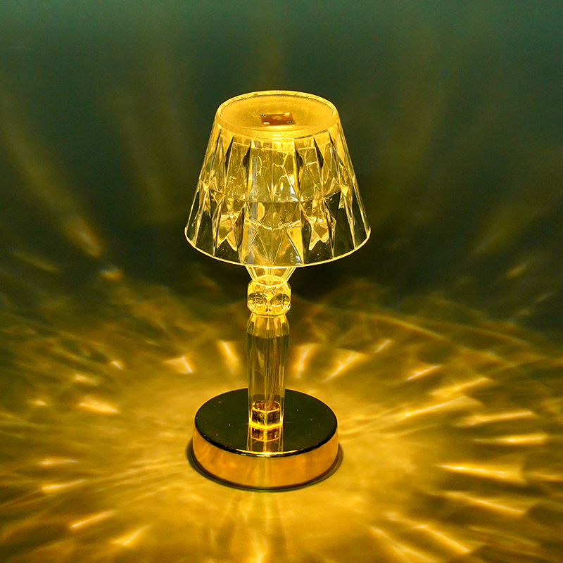 Crystal Diamond Projector Lamp LED Acrylic Night Light Simple Internet Celebrity Atmosphere Lamp Bedroom Bedside Lamp