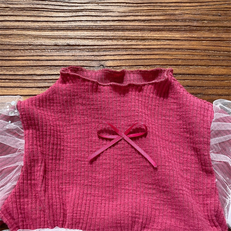 Estilo coreano ropa para niños bebé princesa mameluco vestido-año-viejo bebé de una sola pieza mullido vestido de gasa bolsa de primavera pedo pequeña falda image 4