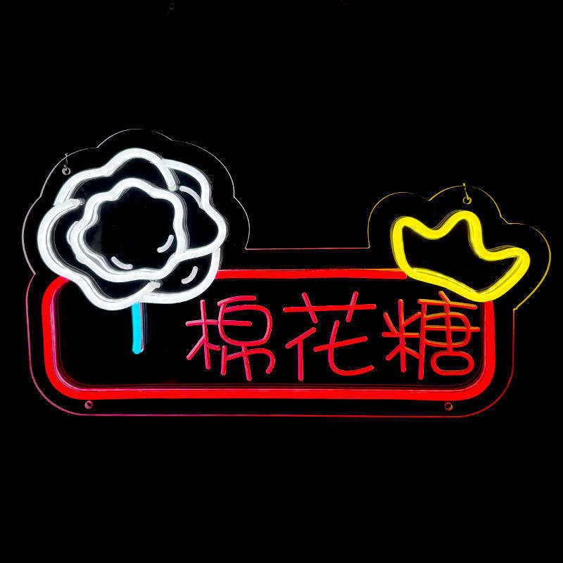 Lámpara de neón personalizada lámpara led cartel letras red fondo pared letrero decoración de mercado nocturno