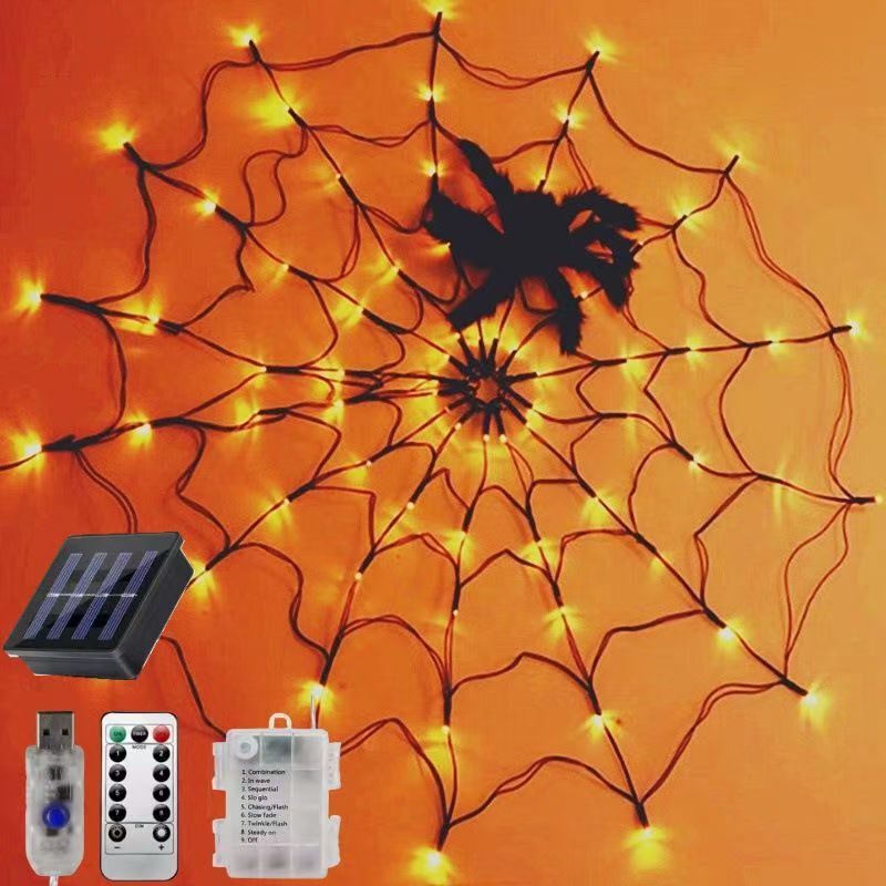 Cross-Border Spider Web Lights, Glowing Halloween Decorative Lights, Led Colorful String Lights, Outdoor Party Atmosphere Lights Cross-Border Spider Web Lights, Glowing Halloween Decorative Lights, Led Colorful String Lights, Outdoor Party Atmosphere Lights