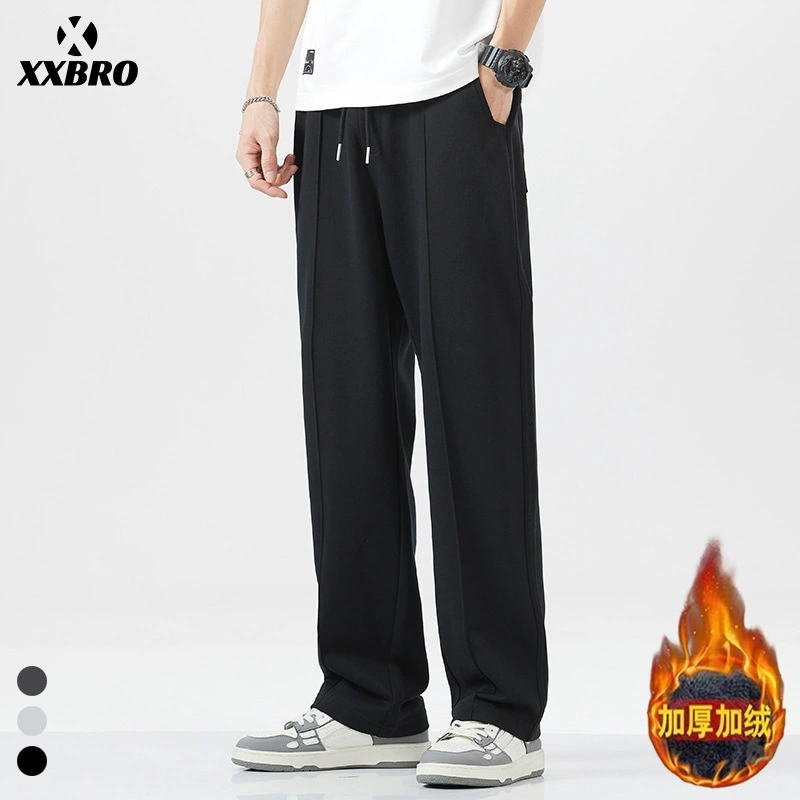 xxbro мужская одежда # Весенние универсальные повседневные брюки в американском стиле, свободные спортивные спортивные штаны прямого кроя, модные брендовые брюки с простым дизайном.