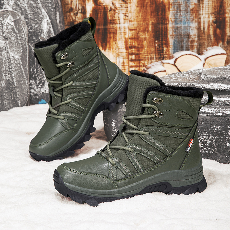 Botas de nieve al aire libre transfronterizas, zapatos de algodón impermeables y antideslizantes de invierno para mujeres con suela gruesa y terciopelo grueso para calentar el noreste de algodón bajo cero