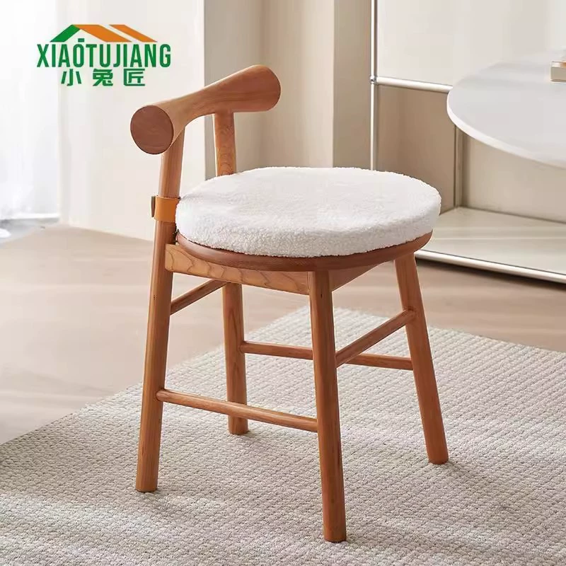 Табурет-бабочка из цельного дерева, бытовой табурет из цельного дерева, табурет для макияжа из вишневого дерева, табурет для макияжа со спинкой, круглый табурет, стул