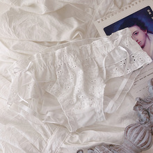 夏新款日系纯色透气网纱蕾丝牛奶丝简约可爱性感纯欲少女内裤女士