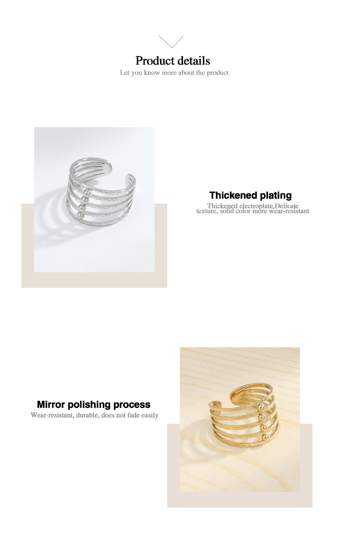 Simple Style Geometric Solid Color Stainless Steel Open Ring Stripe No Inlaid Stainless Steel Rings