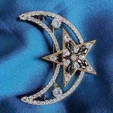 高级感胸针韩版锆石月亮简约女胸花高档小众服饰衣饰别针配饰批发