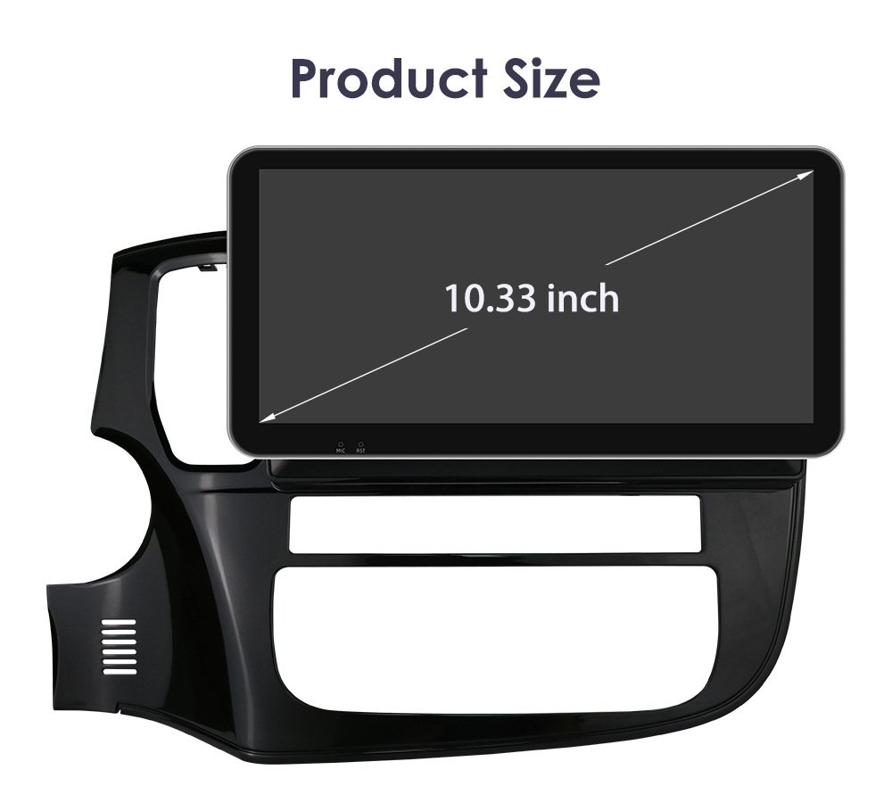 10.33inch Suitable for 12-18 Mitsubishi Outlander 3Rd Generation Car Central Control Navigation Bluetooth Wireless Carplay
