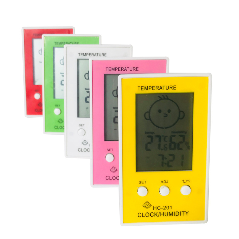 HC-201笑脸温度计电子温度计卡通表情温湿度计多种颜色温湿度计