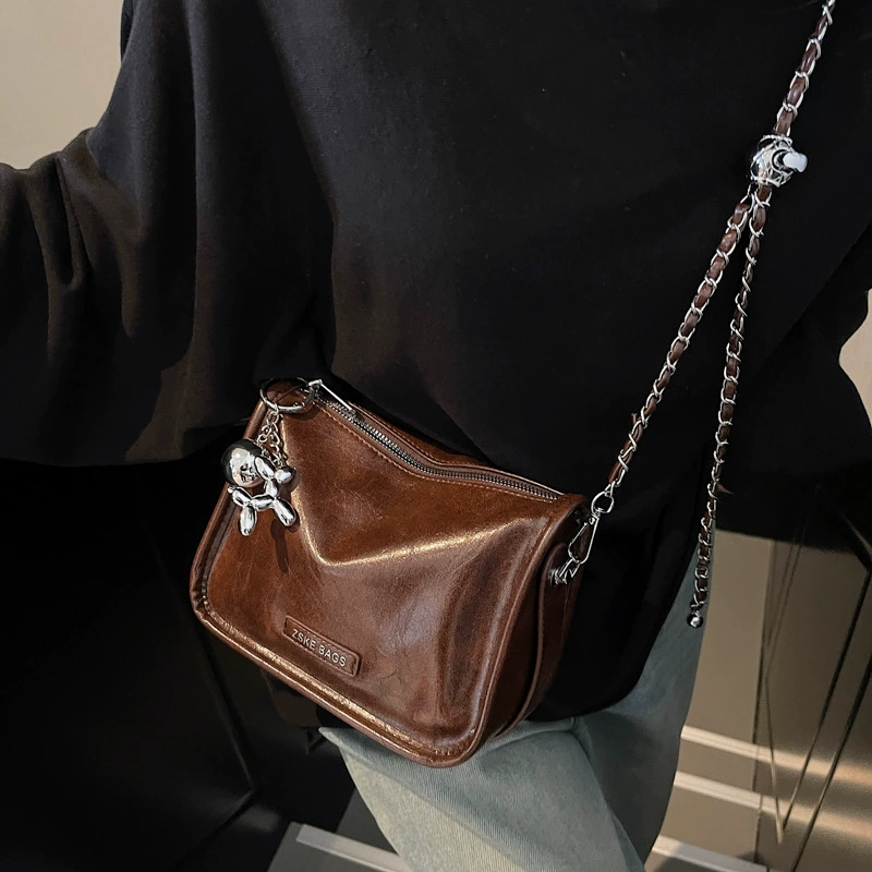 Shoulder bag, handheld small summer retro sophisticated chain