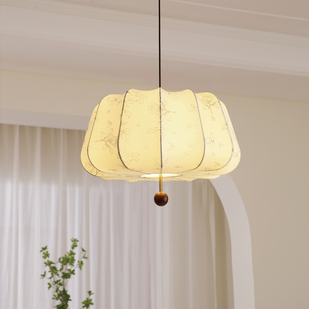 Lámpara del restaurante de estilo antiguo lámpara de tela lámpara de comedor nuevo estilo chino retro Nanyang estilo residencial lámpara de dormitorio 222L