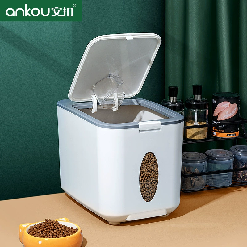 Принадлежности для закусок для домашних животных Anku Большая емкость корм для собак Ящик для корма для кошек Бочка для хранения 17 кг Влагостойкая герметичная бочка для хранения зерна для домашних животных
