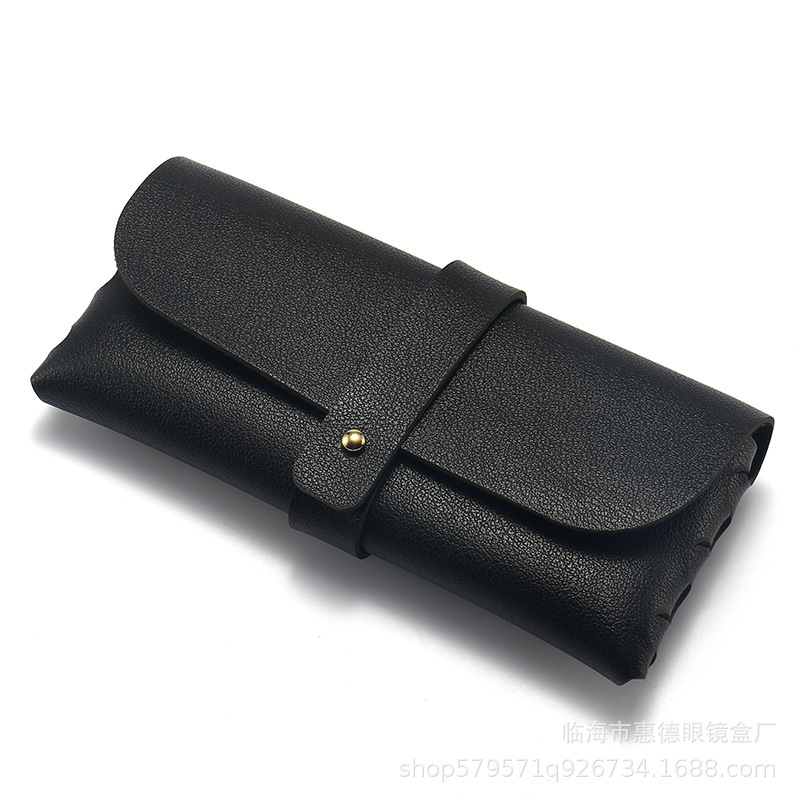 厂批眼镜盒现货新款单钉皮质墨镜包手工编织太阳镜盒子可印LOGO|undefined