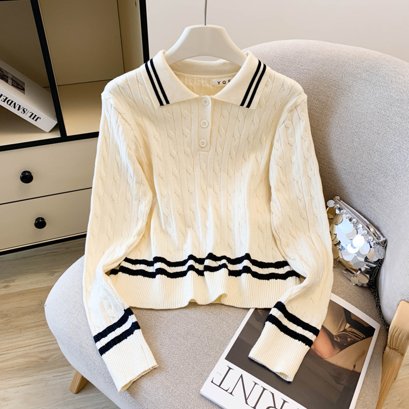 Damen Strickpullover Mit Polokragen Für Den Lässigen Herbst-look_voghion.com