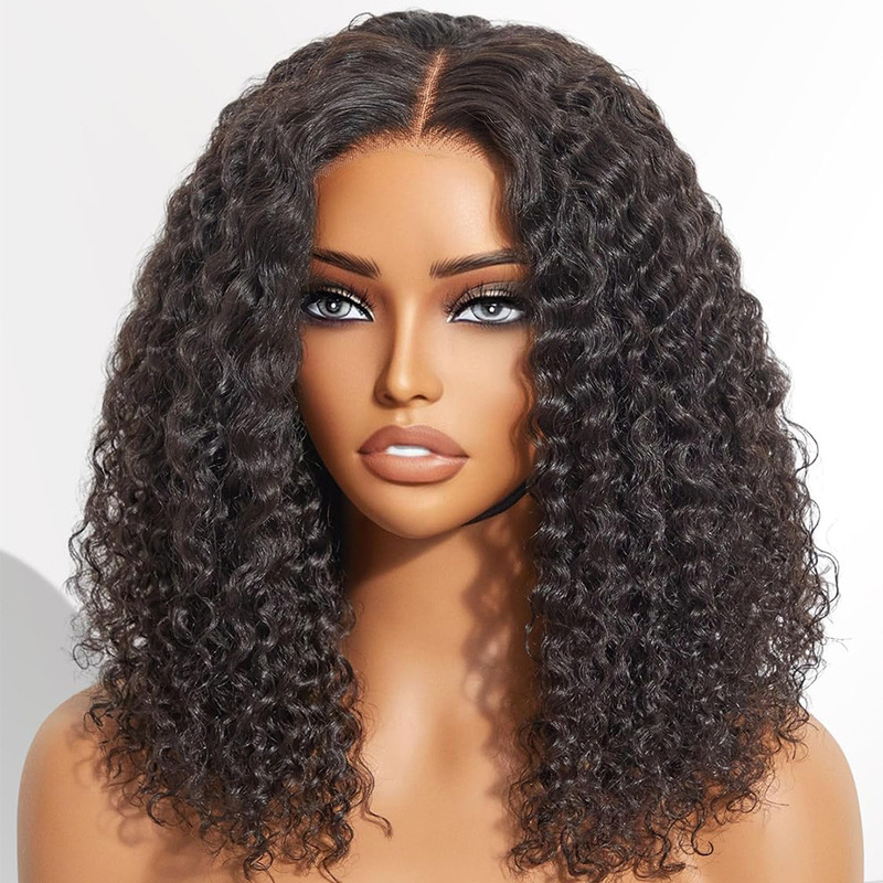 200%5X5 Glueless Jerry Curl Human Hair Wig for Export