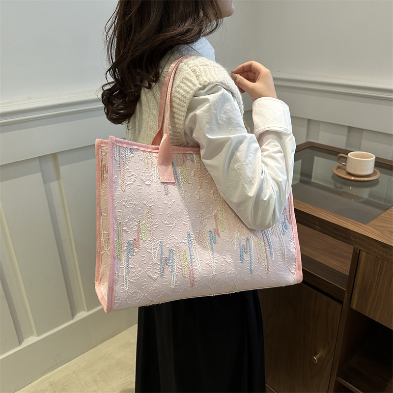 Bolsa de tela de gran capacidad para mujeres 2024 bolsas de compras de mano de dibujos animados japoneses bolsas de viaje bolsas de mamá