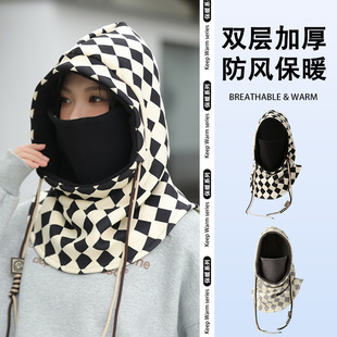 Men's and women's winter cycling hat integrated cold-proof mask warm windproof thickened knitted pullover neck protection collar