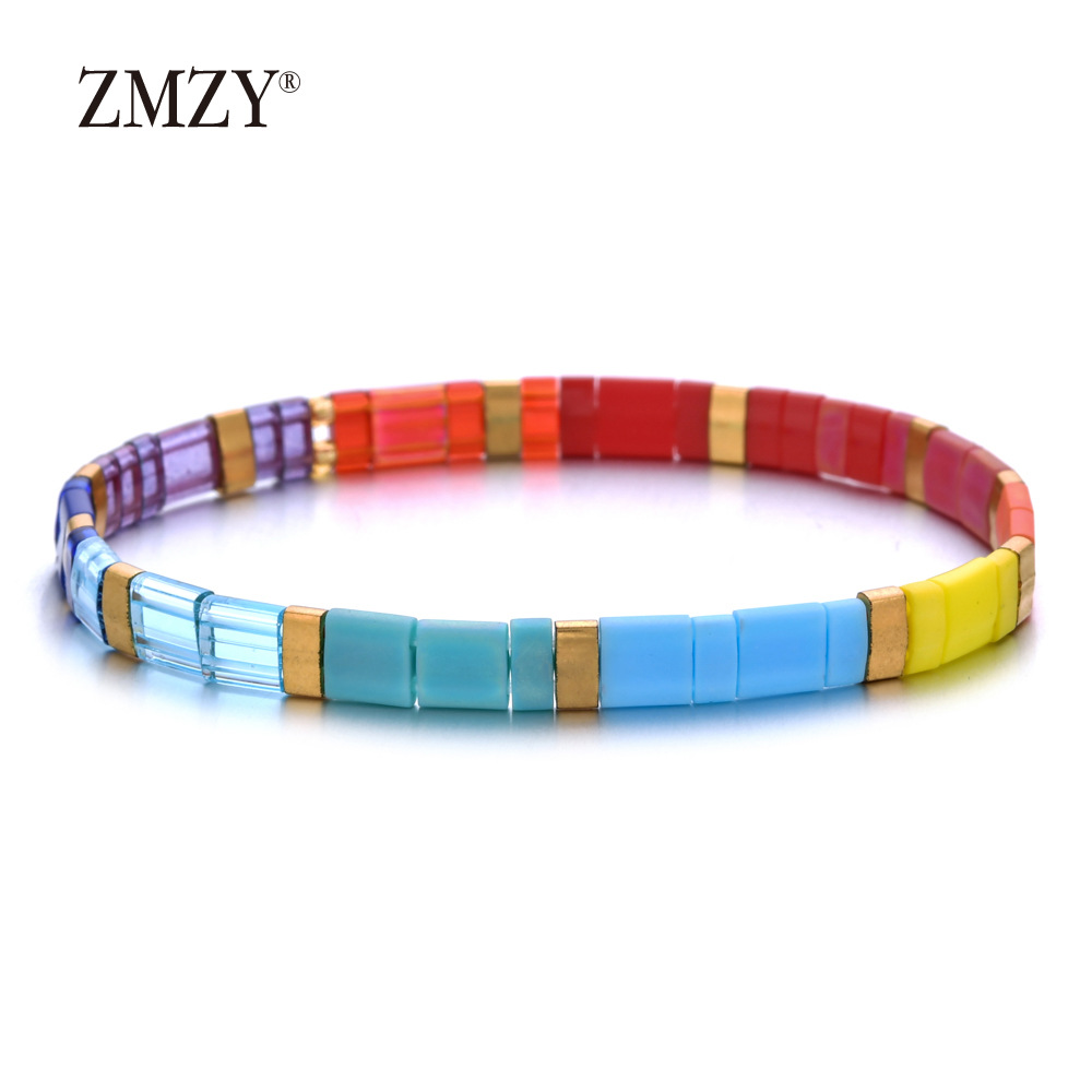 20g Weight Bracelets Classification Beaded Chain Material 1 Piece Quantity Holiday, Daily Occasion Beaded Material Colorful Pattern Women's Gender Bohemian Style Bohemian Colorful Beaded Wholesale Beaded Bracelets 10
