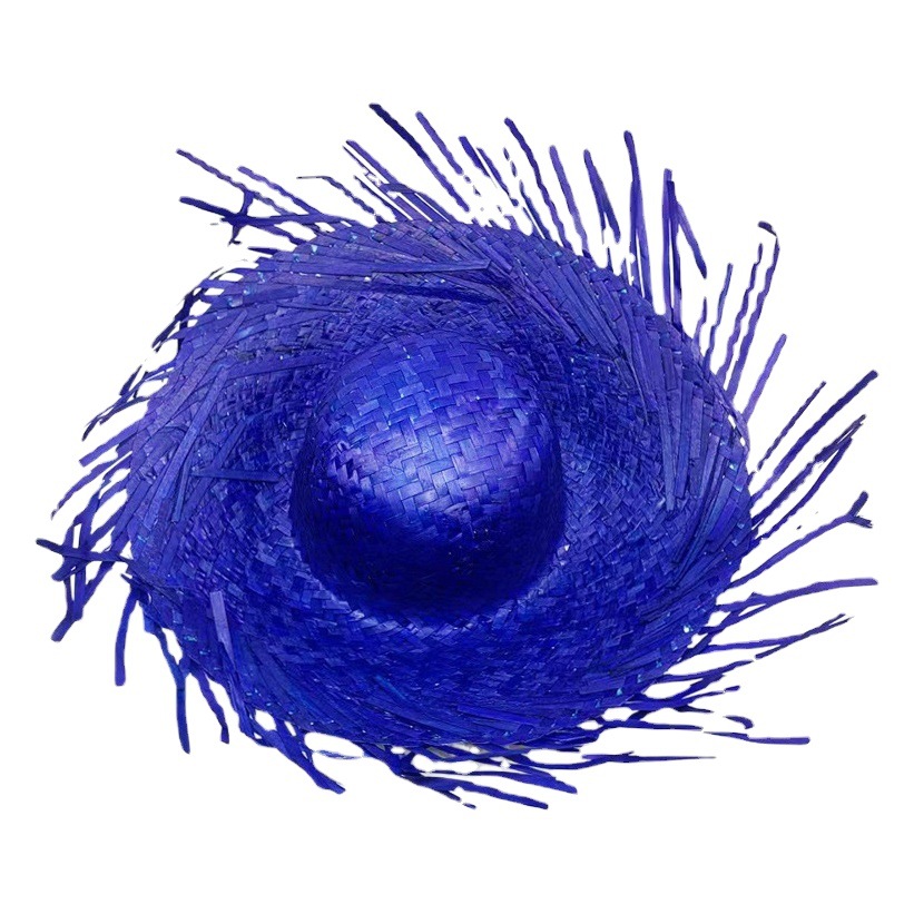 Sombrero de paja de playa sombrero de sol nido de pollo sombrero de paja de girasol sombrero de paja de ala suelta sombrero de paja de Pascua tejido a mano en stock