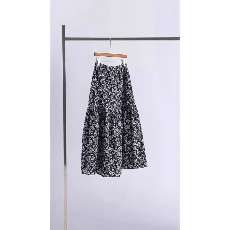 【French-Style Air Skirt】Limited Edition Romantic Vacation High-Density Poplin Cotton Slimming Floral Skirt 【French-Style Air Skirt】Limited Edition Romantic Vacation High-Density Poplin Cotton Slimming Floral Skirt