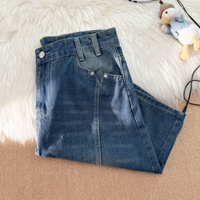 Retro Washed Denimshorts Herren Japanische Splicing Sommershorts_voghion.com