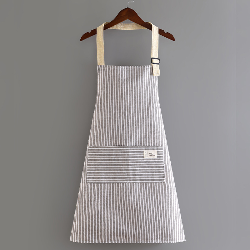 新しいエプロンの女性の台所の家庭用夏の綿布の薄いタイプの日本式の綿の麻の料理は腰の作業服のロゴを囲んで印刷します。|undefined