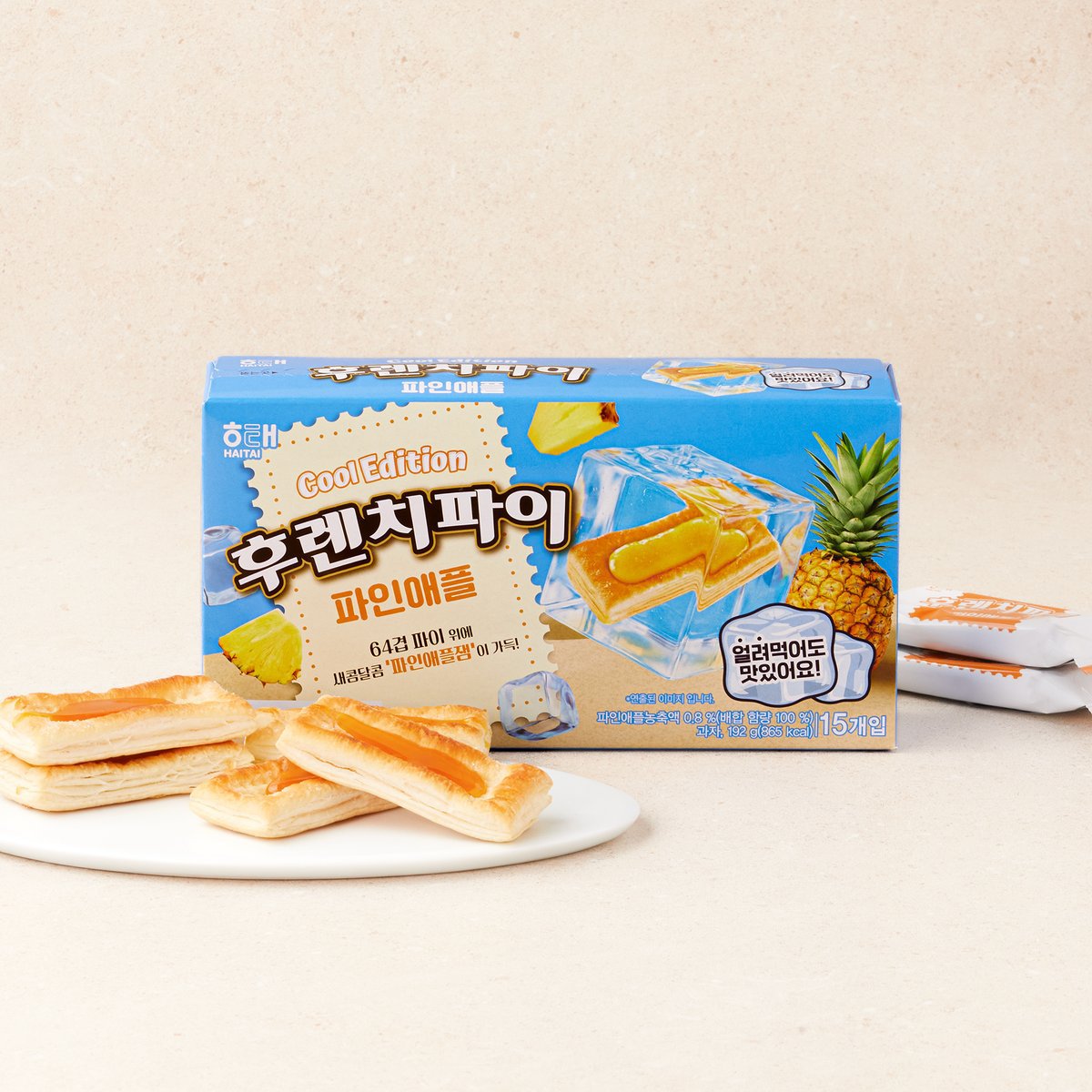 韩国进口HAITAI海太菠萝果酱派千层酥192g下午茶休闲食品糕点小零