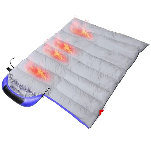 Electric heating sleeping bag, heated outdoor camping, USB heating sleeping bag, quilt, dual-purpose, single-use, splicable, dirt-resistant and cold-proof