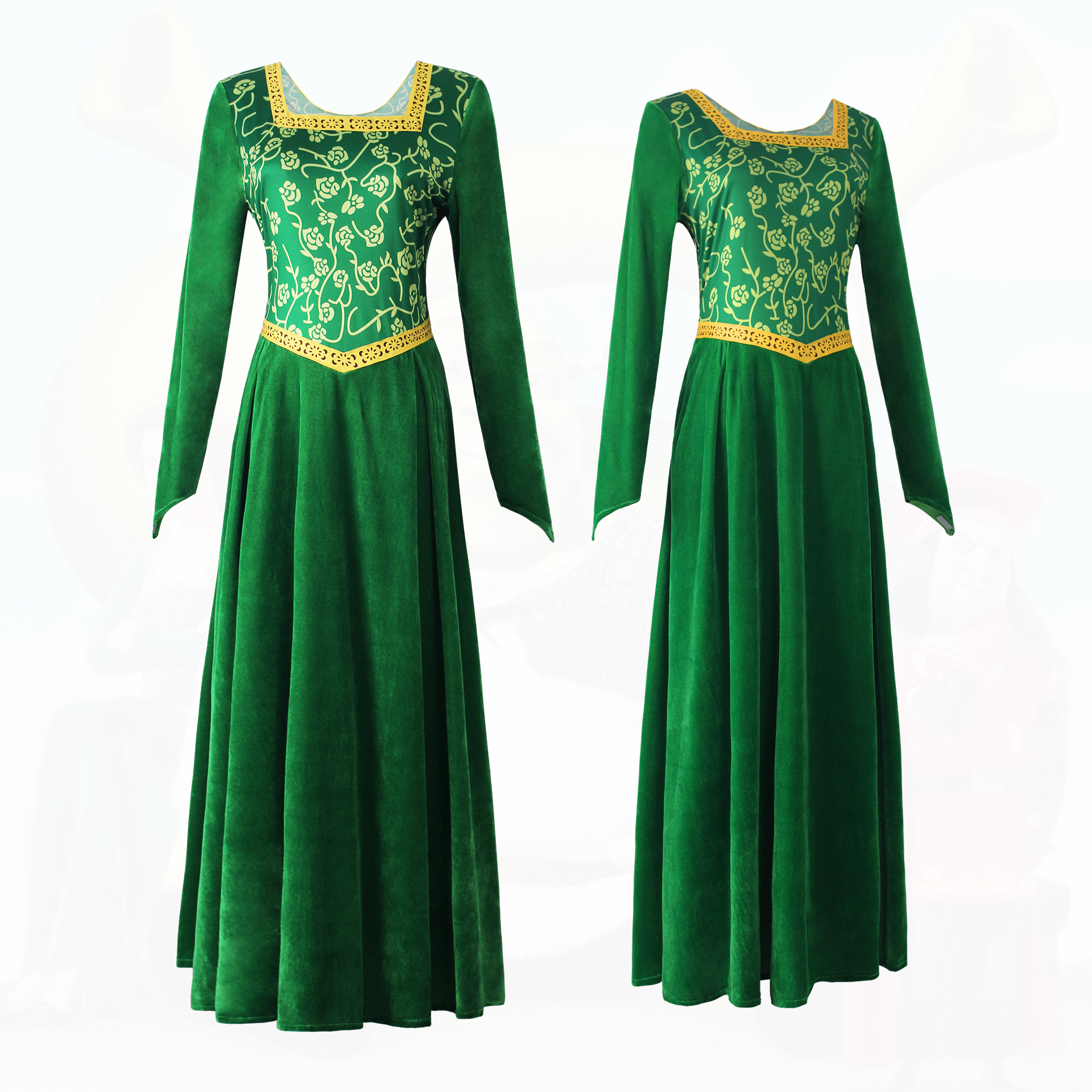 Green long skirt