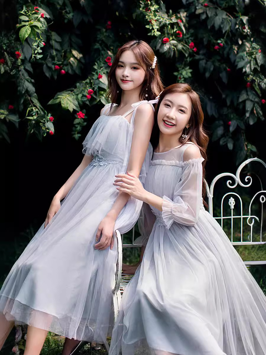 Платье подружки невесты, вечернее платье, длинная кружевная юбка, средней длины