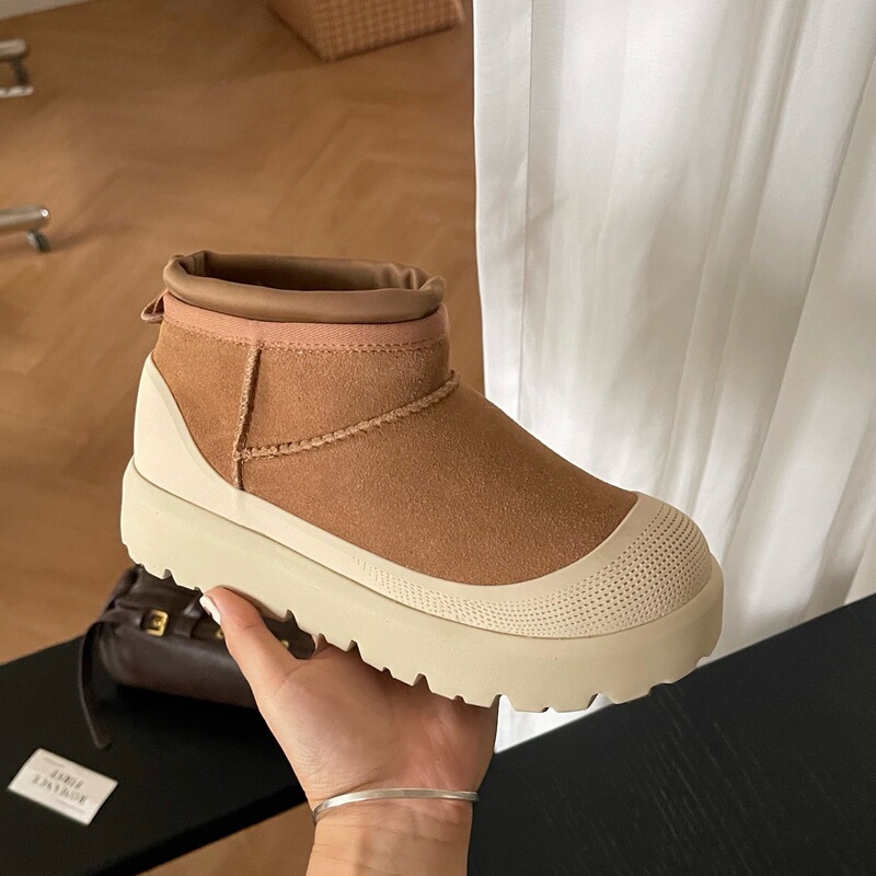 Wang Yibo's same style mini couple winter height-increasing Tasman sheepskin and fur integrated snow boots for men and women