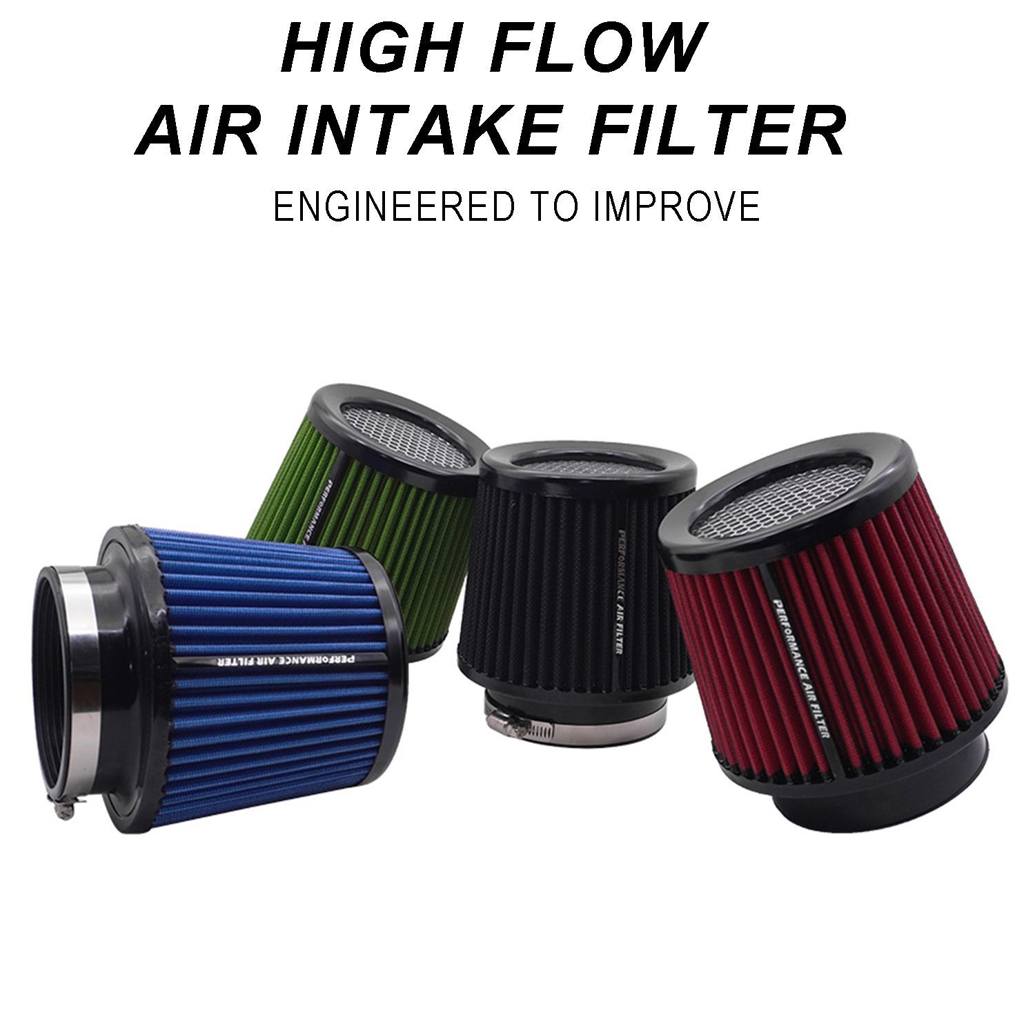 63 76 80 89 101mm car cold intake modified mushroom head air filter engine filter