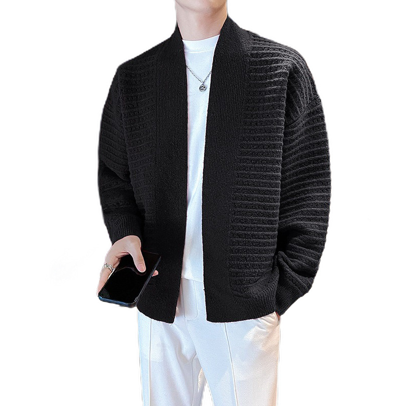 Explosiones transfronterizas de tamaño europeo suéter de punto ligero de cuello en V para hombres Cardigan chaqueta de fábrica de negocios al por mayor