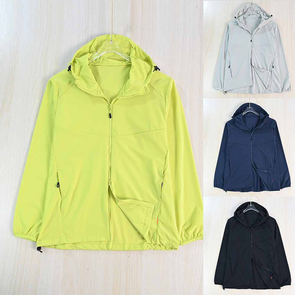Unisex 265/25 Outdoor Cool-Touch Quick-Dry Stretchy Hooded Casual Long-Sleeve Sun Protection Clothing