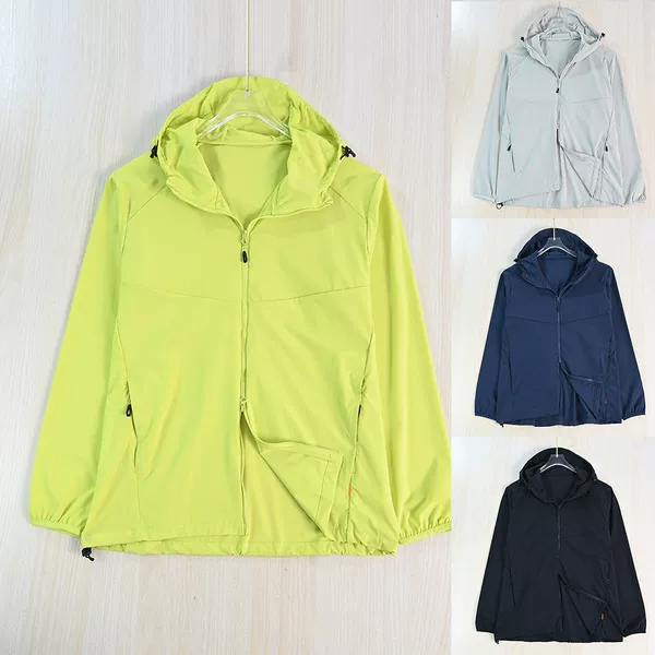 Unisex 265/25 Outdoor Cool-Touch Quick-Dry Stretchy Hooded Casual Long-Sleeve Sun Protection Clothing