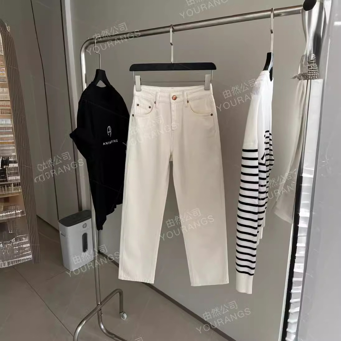25 봄과 여름 추천 바지 북유럽 높은 허리 레트로 느슨한 작은 직선 청바지