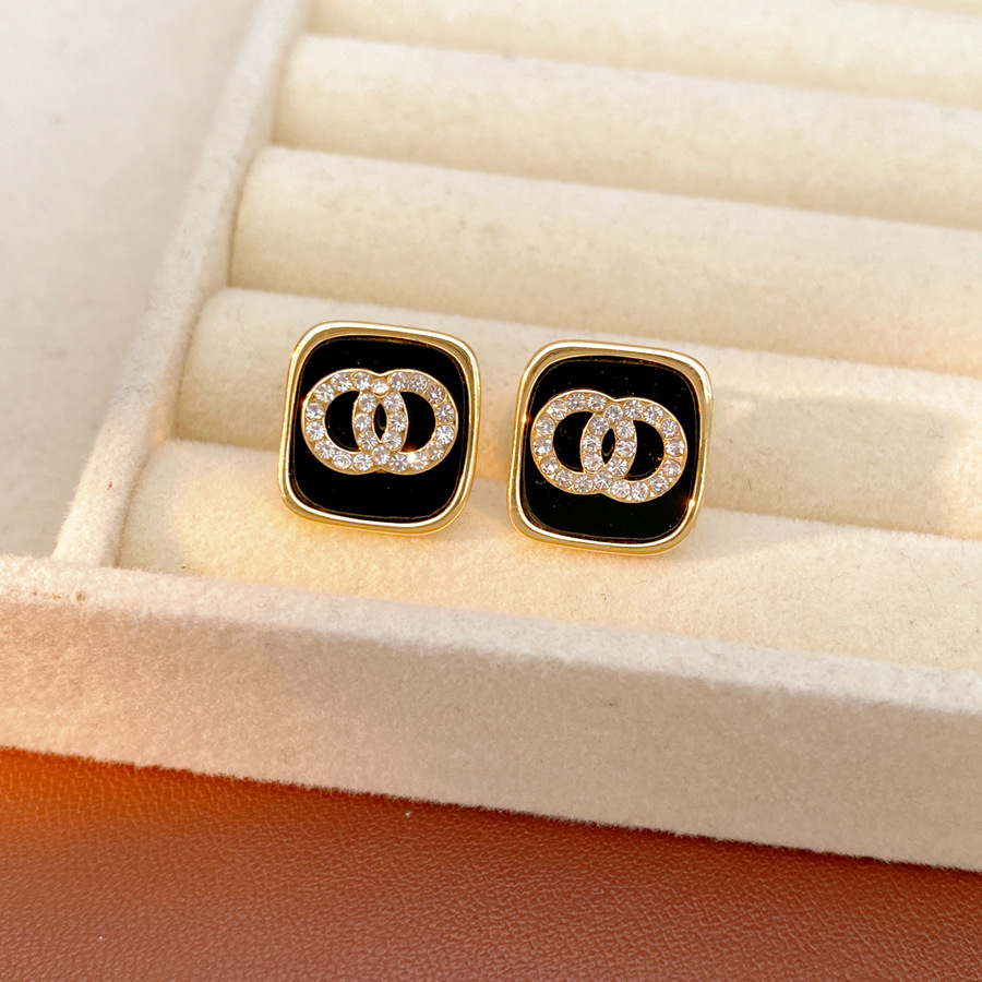 Agujas de plata con diamantes de aceto letras H geometría pendientes cruzados lujosos pendientes de alta calidad temperamento retrógrado pendientes mujeres image 7