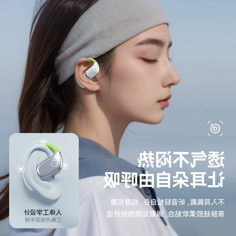 Новые долговечные накладные Bluetooth наушники с открытой задней частью, внутриканальные, супердолгие 2024, костной проводимости без шумоподавления