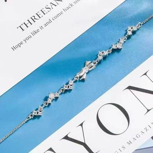 Silver bracelet for women with bows and light luxury niche exquisite and high-end feel 2024 new style for best friend birthday gift