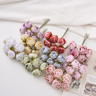 Simulation flowers European-style flower bud diy Garland headdress rose rose silk flower decoration material candy box corsage wholesale