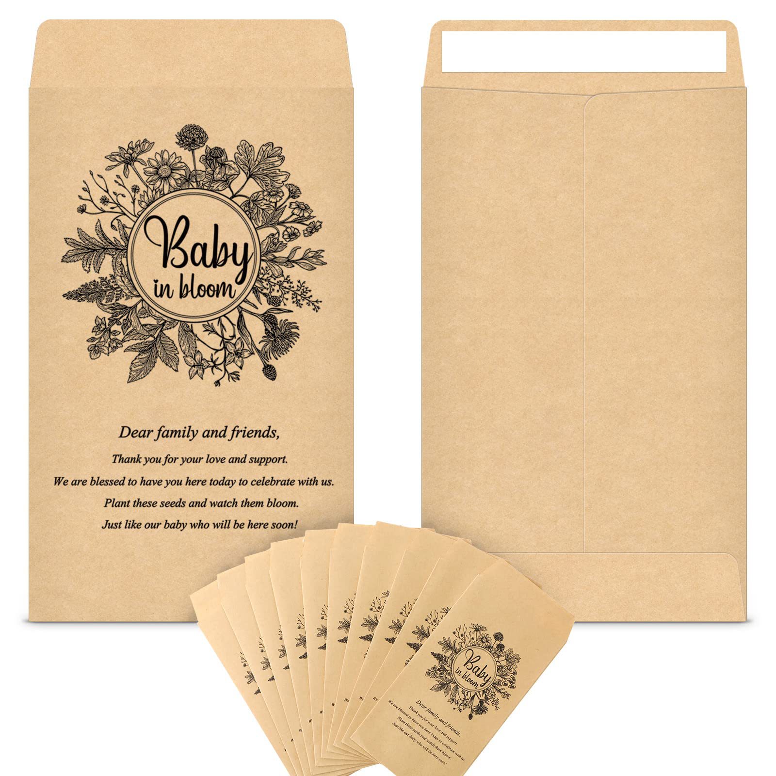 Serie de semillas Bolsa de papel kraft Vintage INS estilo bolsa de semillas protección del medio ambiente sin plástico venta caliente transfronteriza mini sobre