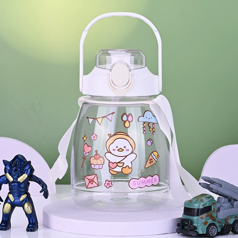 Capacious tea cup, plastic sports bottle for gym