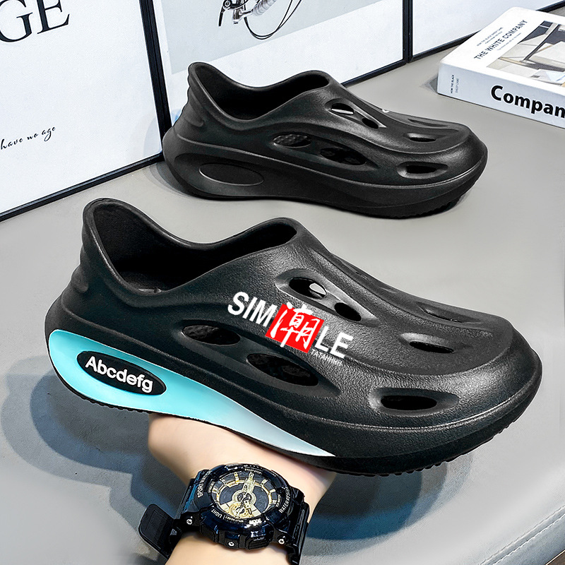 Zapatos con agujeros de coco transfronterizos para hombres en verano, sandalias todo incluido con suela suave pisando mierda, sandalias de playa antideslizantes para exteriores